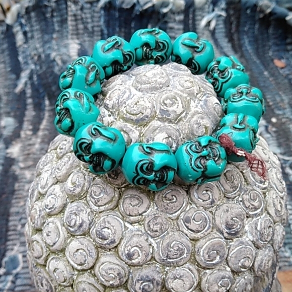 Tibetan Buddha Head Turquoise Beads - Picture 3 of 6